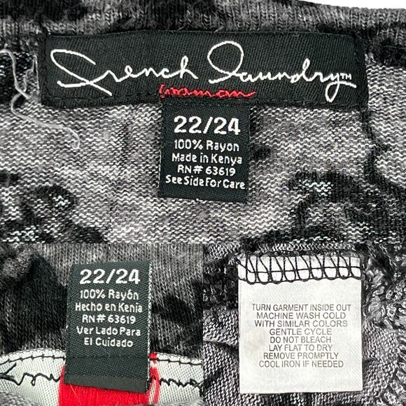French Laundry Long Sleeve Floral Sweater Plus Size 22/24 Black Gray - Picture 7 of 11